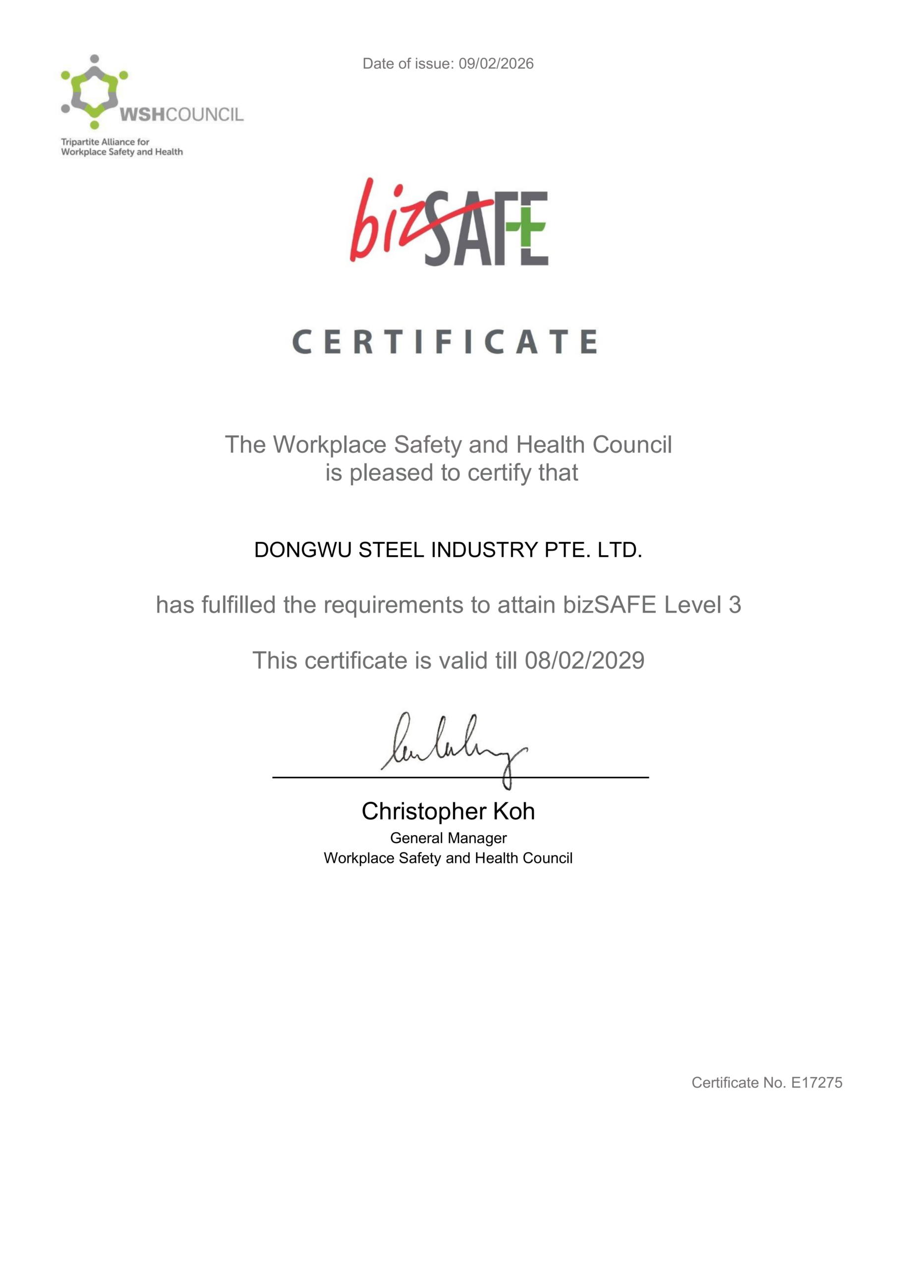 DONGWU STEEL INDUSTRY PTE. LTD